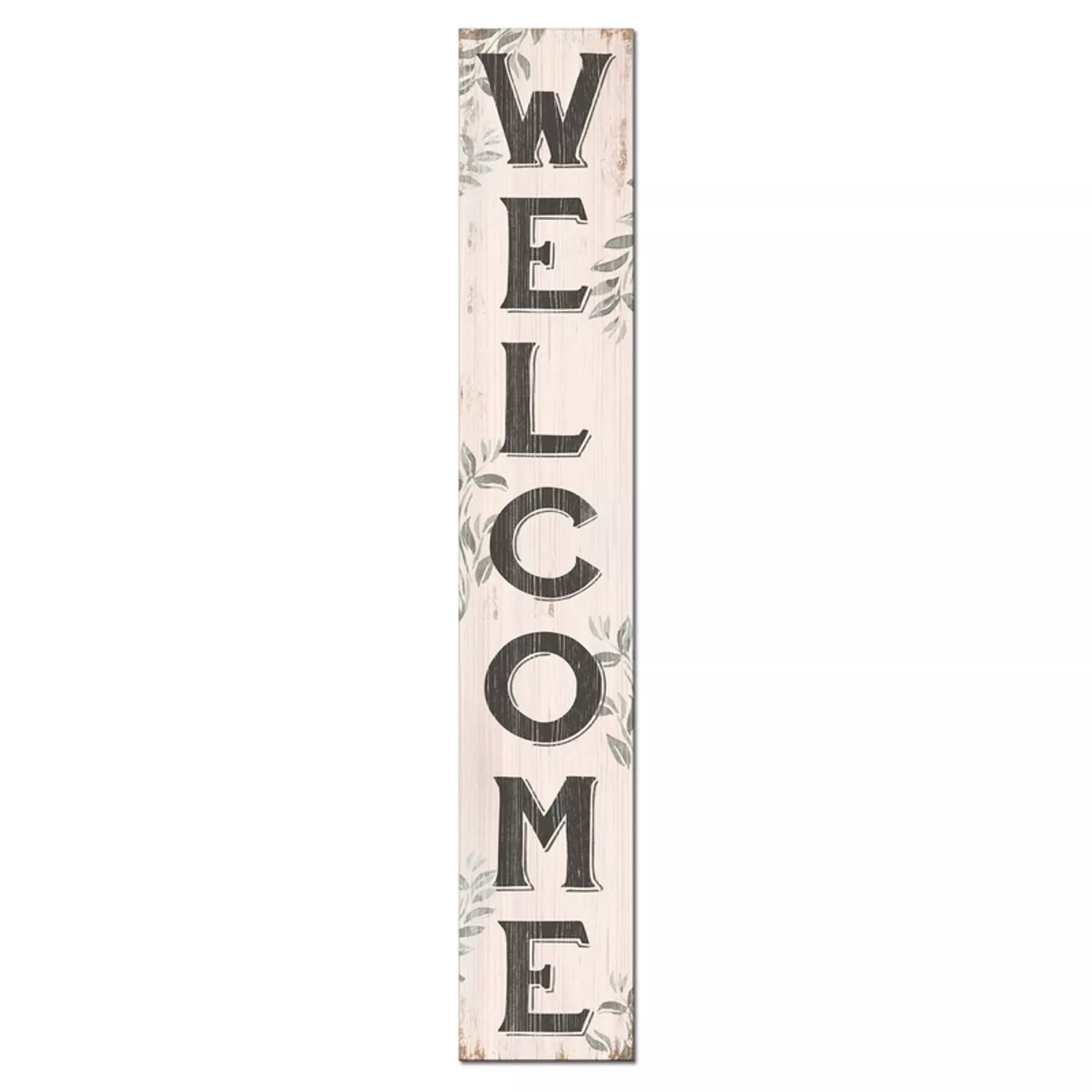 ! Multicolored Wood 46.5 In. H Welcome Cream With Leaves Porch Sign