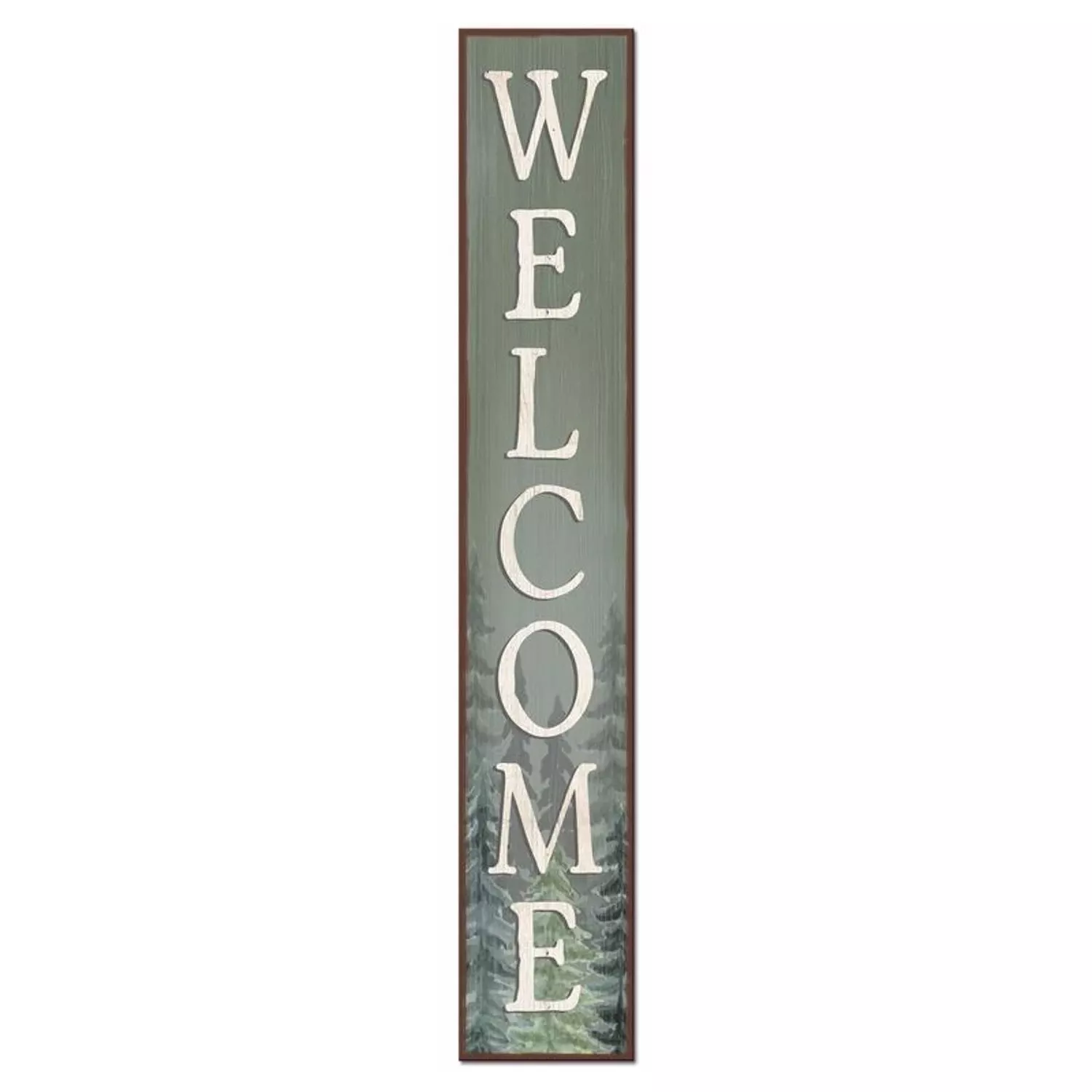 ! Multicolored Wood 46.5 In. H Welcome Forest Porch Sign